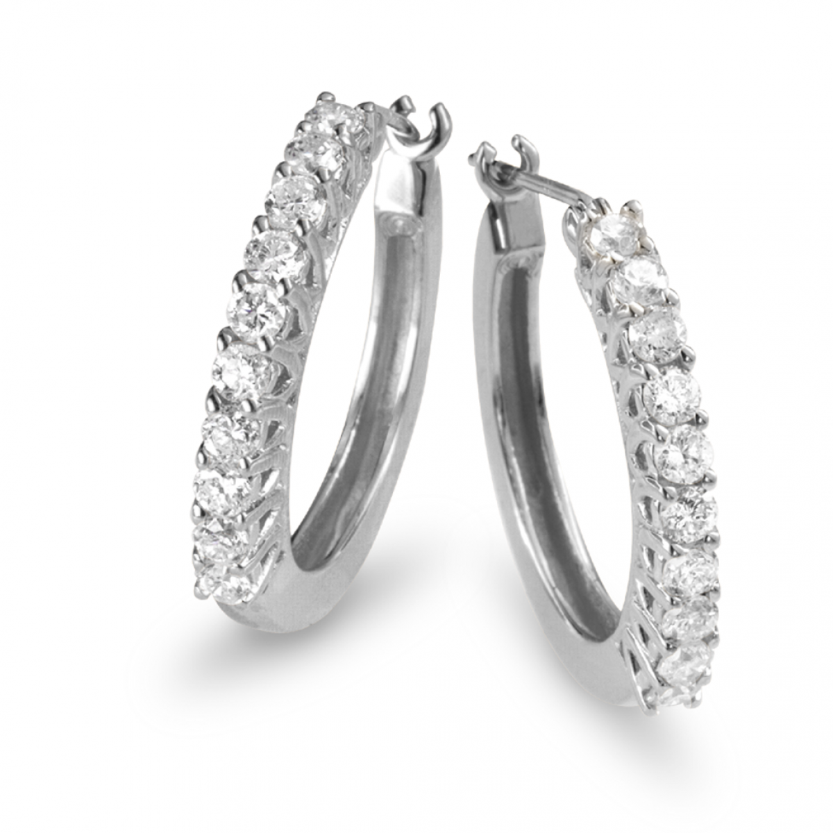 4 carat diamond hoop earrings clearance